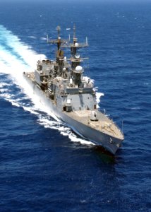 US Navy 030329-N-6141B-004 The Spruance Class destroyer USS Deyo (DD 989) conducts underway operations in support of Operation Iraqi Freedom