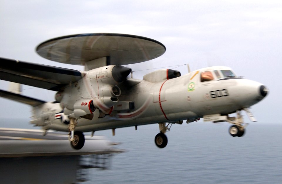 US Navy 030306-N-1810F-015 E-2C Hawkeye launches from USS Kitty Hawk CV 63