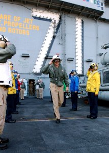 US Navy 030214-N-6895M-505 Sailors honor Vice Adm. Scott A. Fry, Commander, 6th Fleet