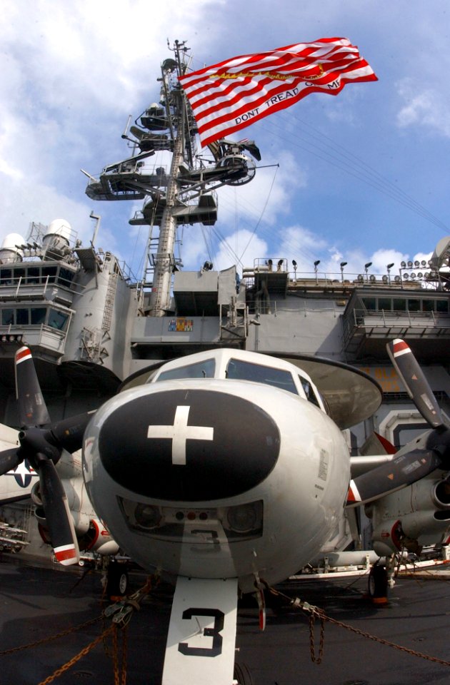US Navy 030215-N-1810F-003 Navy Jack on board USS Kitty Hawk