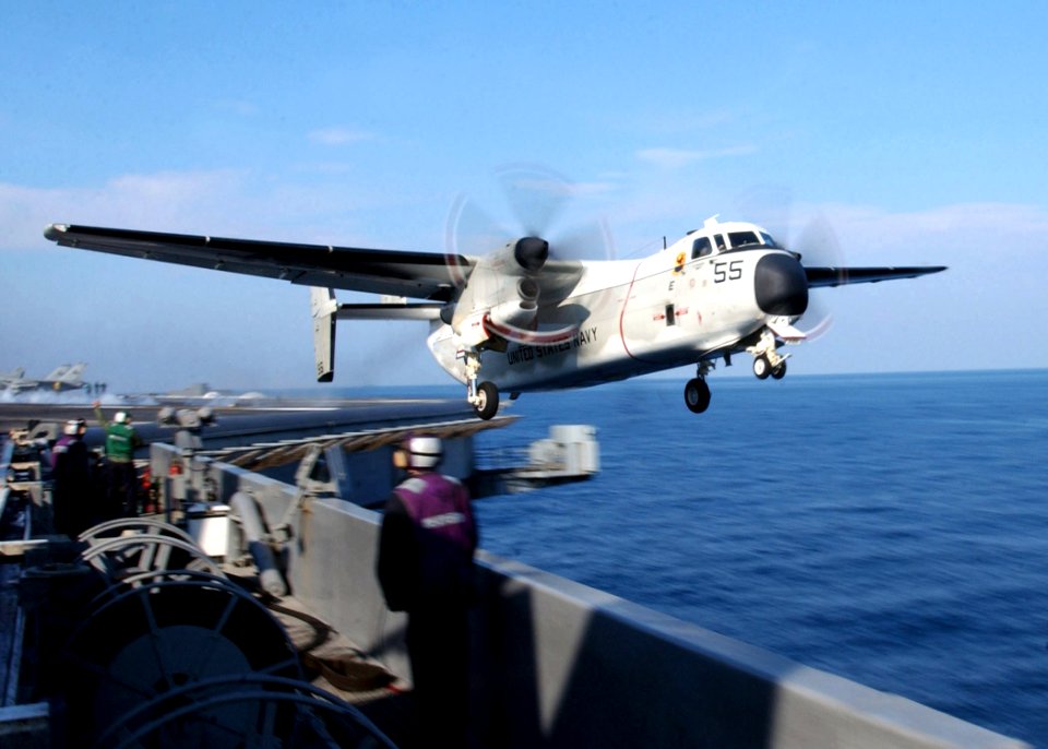 US Navy 030214-N-6895M-504 C-2 Greyhound launches from CV 71