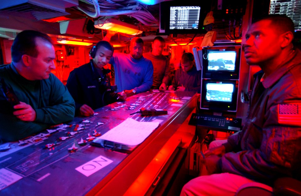 US Navy 030228-N-3235P-503 Flight deck control on board USS Harry S. Truman CVN 75