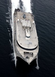 US Navy 040210-N-4374S-006 High Speed Vessel Two (HSV 2) Swift glides through the waters of the Atlantic Ocean