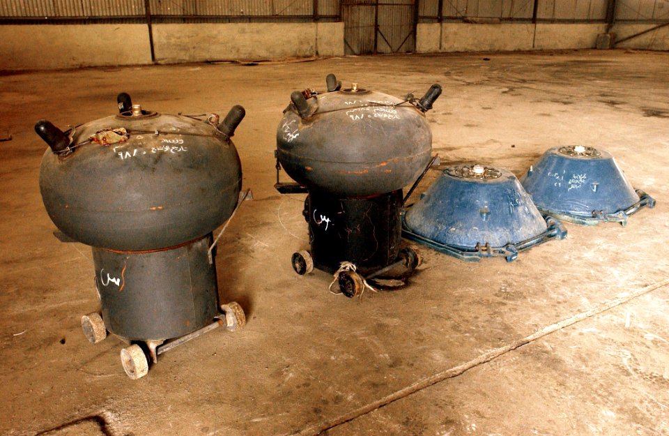 US Navy 030327-N-3783H-169 Disarmed Iraqi mines confiscated during mine sweeping and interdiction operations by members of Commander Task Unit (CTU-55.4.3)