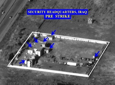 US Navy 030331-D-0000X-001 A pre-strike photo of a security headquarters compound in Iraq photo