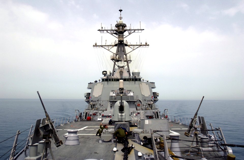 US Navy 030409-N-6141B-001 USS Donald Cook (DDG 75), the first surface combatant to fire Tomahawk Land Attack Missiles (TLAM's) in support of Operation Iraqi Freedom
