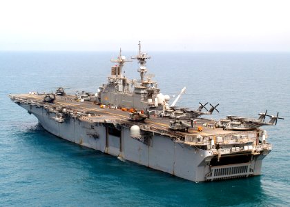 US Navy 030330-N-2972R-015 The amphibious assault ship USS Kearsarge (LHD 3) conducting combat missions in support of Operation Iraqi Freedom photo