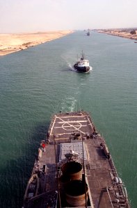 US Navy 030426-N-6141B-020 The guided missile destroyer USS Donald Cook (DDG 75) transiting the Suez Canal
