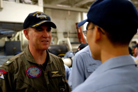 US Navy 080929-N-1635S-004 Capt. Kevin Couch conducts a uniform inspection