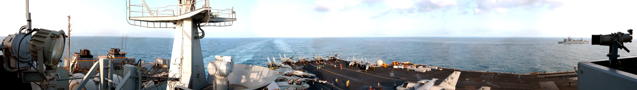 US Navy 030410-N-7781D-001 A panoramic view of USS Harry S. Truman (CVN 75) as it performs flight operations