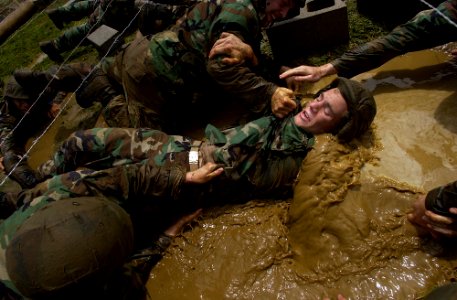 US Navy 030513-N-5319A-012 Freshmen, known as Plebes, participate in an 11.5 hour rigorous physical and mental challenge at the United States Naval Academy