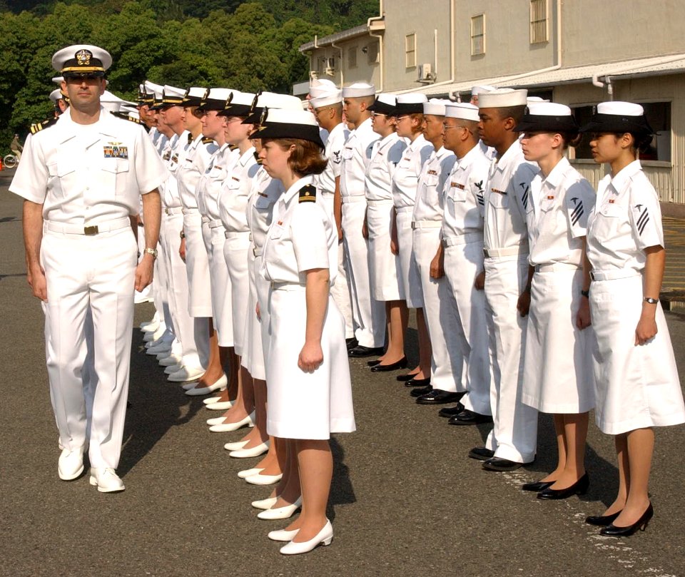 US Navy 030528-N-0000W-001 Lt. Cmdr. Michael Weiner serves as Platoon Commander during a personnel inspection