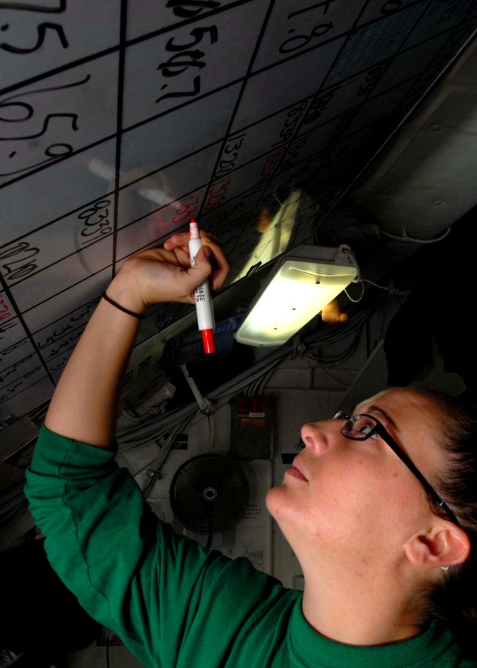 US Navy 081204-N-2456S-099 Aviation Maintenance Administration 2nd Class Tianna Simmons, assigned to the