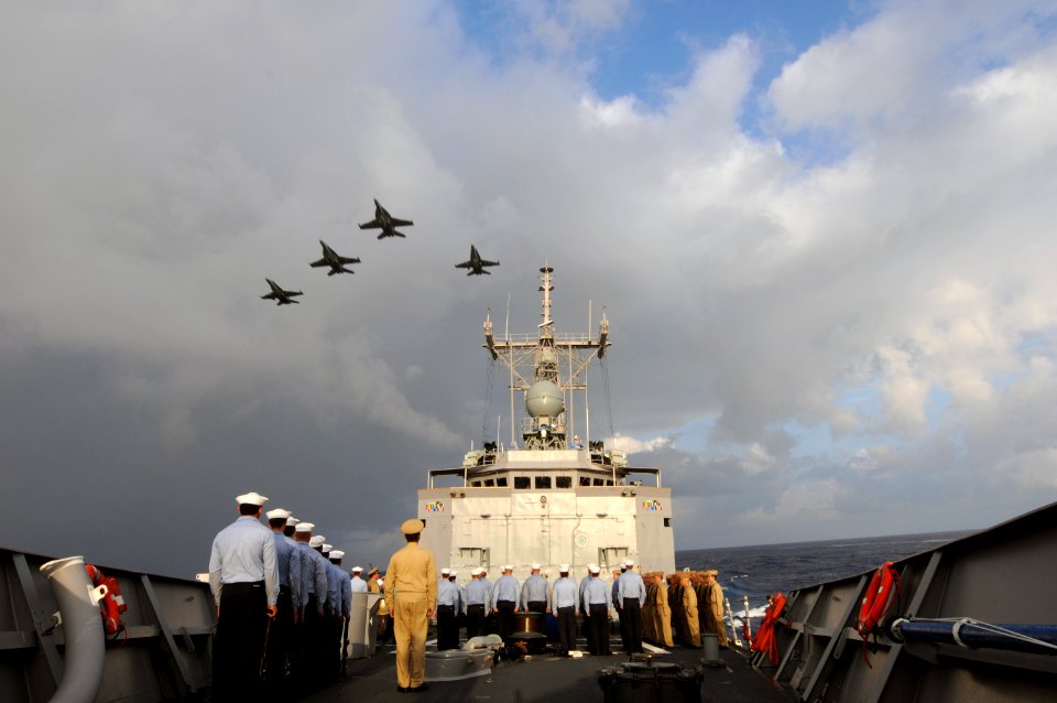 US Navy 090606-N-3659B-209 A group of F-A-18 Hornets and Super Hornets assigned to the strike fighter squadrons