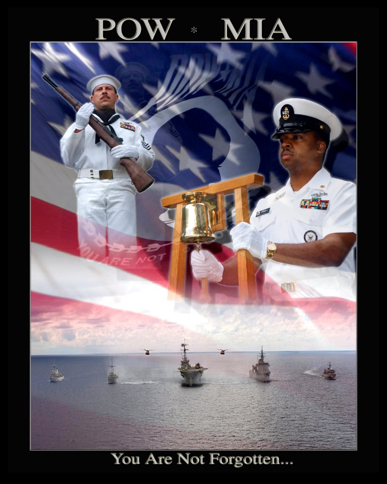 US Navy 030806-N-2420K-001 A graphic composition depicting U.S. Sailors honoring fallen comrades during a Memorial Day ceremony at Soto Dam, Japan