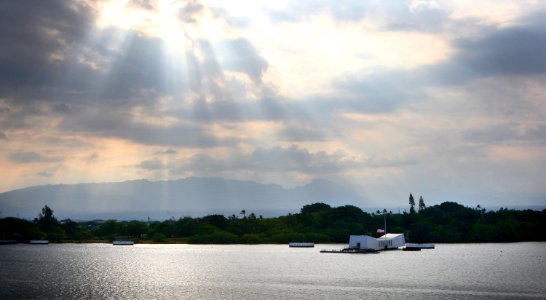 US Navy 100628-O-8247M-120 A view of the USS Arizona memorial at Joint Base Pearl Harbor-Hickam