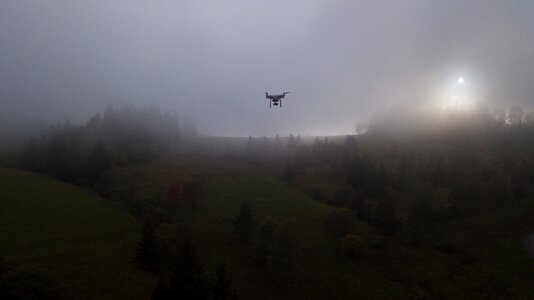 Copter in air flying