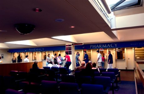 US Navy 030819-N-9593R-036 Patients wait for their prescriptions to be filled by the pharmacy at the National Naval Medical Center in Bethesda, Maryland photo