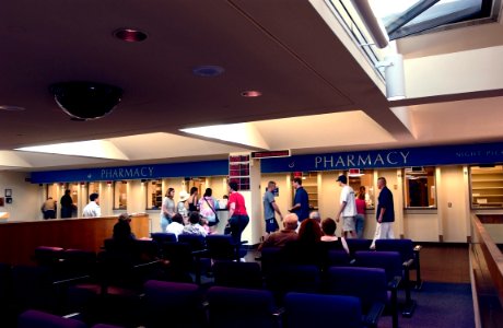 US Navy 030819-N-9593R-036 Patients wait for their prescriptions to be filled by the pharmacy at the National Naval Medical Center in Bethesda, Maryland