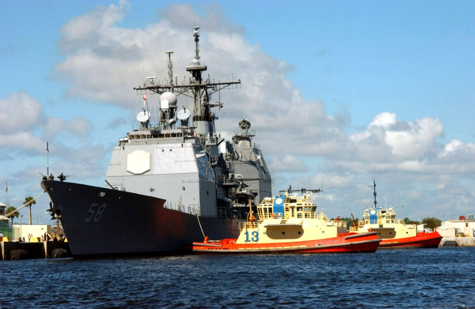 US Navy 030902-N-5471P-004 The guided missile cruiser USS Philippine Sea (CG58) departs her home port of Mayport, Fla., to engage in weeklong work-ups