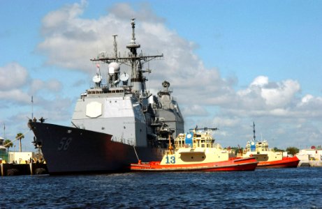 US Navy 030902-N-5471P-004 The guided missile cruiser USS Philippine Sea (CG58) departs her home port of Mayport, Fla., to engage in weeklong work-ups
