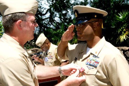 US Navy 100915-N-5476H-002 Individual Augmentee receives the Bronze Star