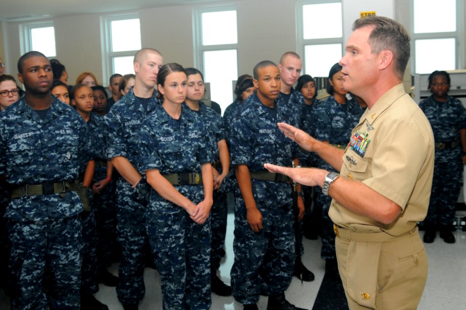 US Navy 100812-N-6651N-002 Command Master Chief Brad Shepherd, assigned to Helicopter Maritime Strike Wing, U.S. Atlantic Fleet,
