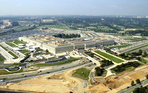 US Navy 030926-F-2828D-062 This aerial view of the river entrance of the Pentagon shows some of the ongoing renovation that will continue for several more years