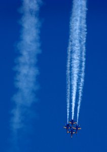 US Navy 031017-N-6213R-032 The United States Navy's precision flight demonstration team Blue Angels perform during the Miramar Air Show at Marine Corps Air Station (MCAS) Miramar, Calif