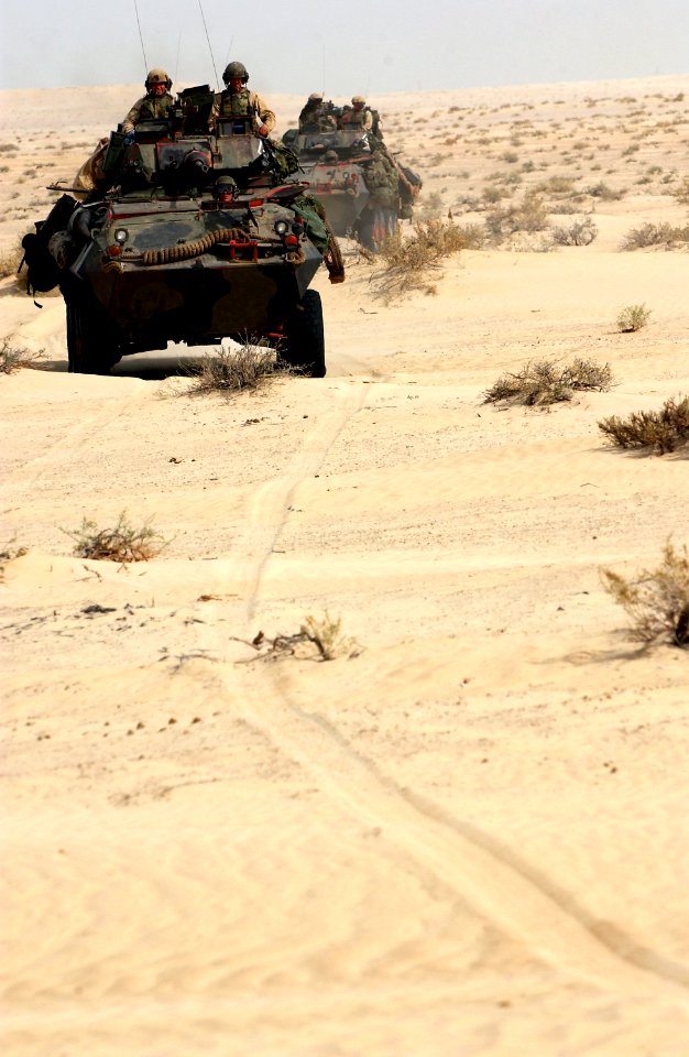US Navy 031214-N-3236B-044 Marines assigned to the 13th Marine Expeditionary Unit (13th MEU) 1st Light Armor Reconnaissance Battalion Landing Team (1st LAR BLT 1-1) stationed at Twentynine Palms, Calif., conduct live a fire des