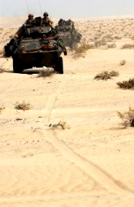 US Navy 031214-N-3236B-044 Marines assigned to the 13th Marine Expeditionary Unit (13th MEU) 1st Light Armor Reconnaissance Battalion Landing Team (1st LAR BLT 1-1) stationed at Twentynine Palms, Calif., conduct live a fire des