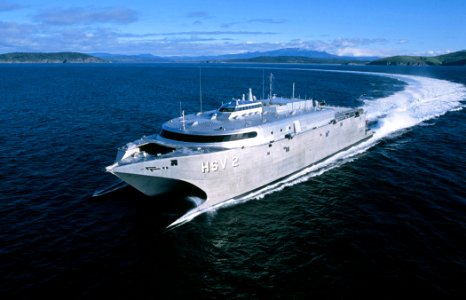 US Navy 031104-N-0000S-001 High Speed Vessel Two (HSV 2) Swift is participating in the West African Training Cruise