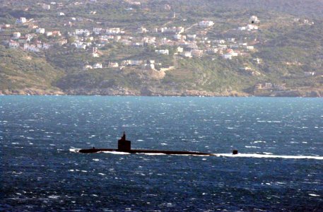US Navy 031216-N-0780F-076 USS Memphis (SSN 691) heads out to sea following a brief stop at this eastern Mediterranean port