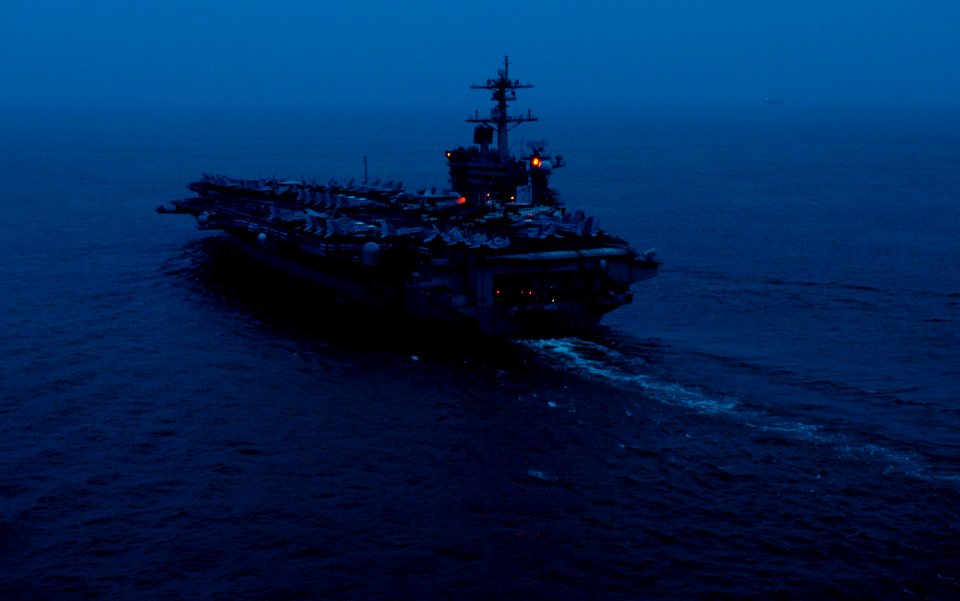 US Navy 110122-N-7981E-164 USS Carl Vinson (CVN 70) is underway in the Strait of Malacca
