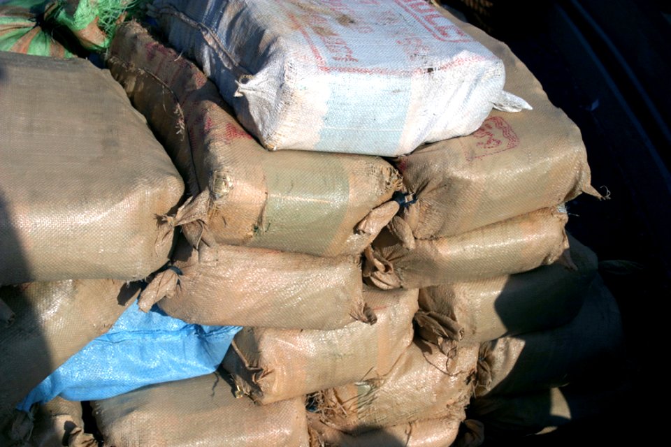 US Navy 040101-N-2295R-006 Over 2,800 pounds of narcotics, believed to be hashish was seized