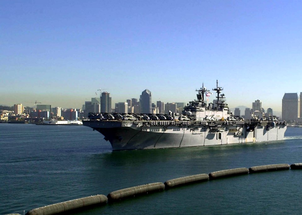 US Navy 040114-N-8273J-019 USS Boxer (LHD 4) departs San Diego, Calif., on a deployment to the Central Command area of responsibility in support of Operation Iraqi Freedom II force rotation