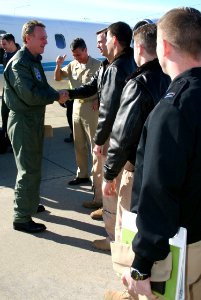 US Navy 031218-N-5821W-002 Vice Adm. Henry Ulrich III, Commander, Sixth Fleet, is greeted by members of Naval Air Station, Sigonella, Sicily