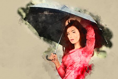 The silhouette picture watercolor