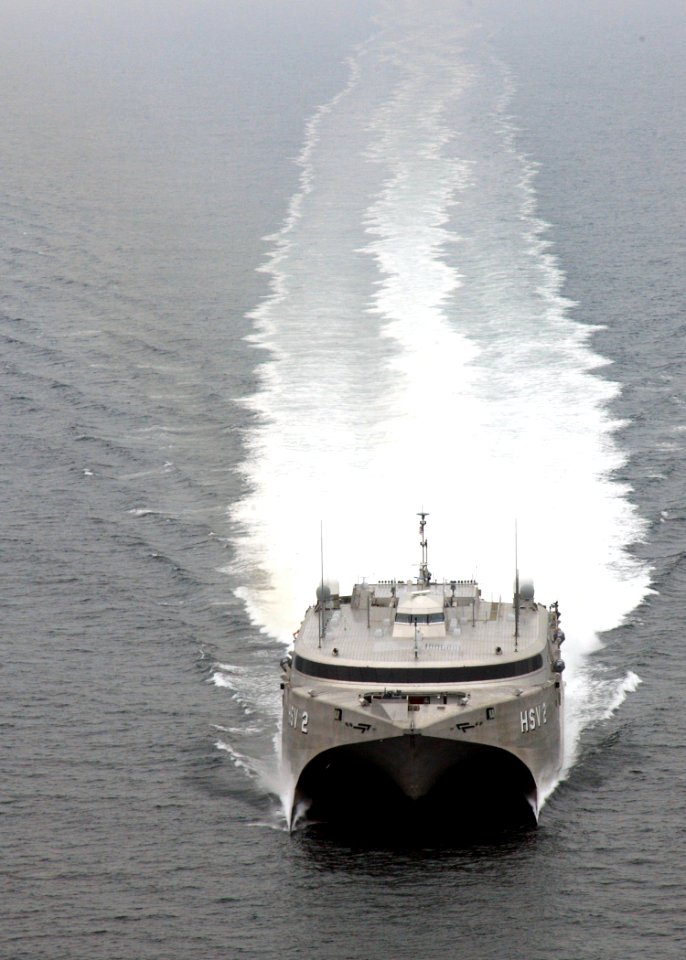 US Navy 040210-N-4374S-003 High Speed Vessel Two (HSV 2) Swift glides through the waters of the Atlantic Ocean