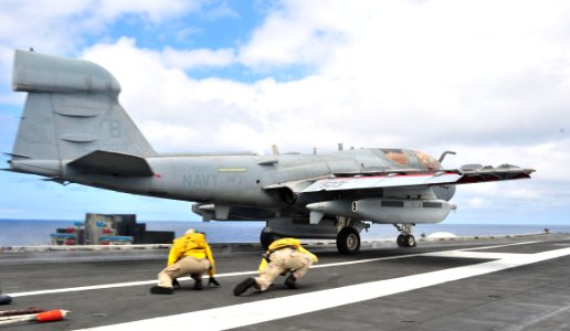 US Navy 110704-N-OP638-086 An EA-6B Prowler launches from USS Enterprise (CVN 65)