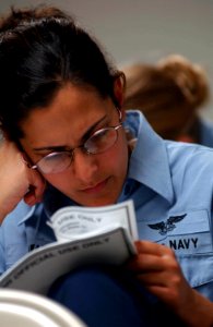 US Navy 040311-N-1577S-002 Sailors assigned to USS Nimitz (CVN 68) concentrate on taking the Navy-wide Second Class (E-5) Advancement Exam photo