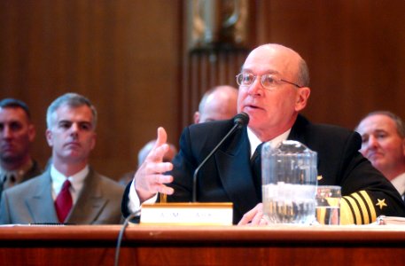 US Navy 040310-N-2568S-063 Adm. Vern Clark, Chief of Naval Operations (CNO), gives testimony to members of the Senate Appropriations Committee concerning the Fiscal Year 2005 National Defense Authorization Budget Request for th photo