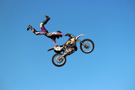 Sky stunt jump photo