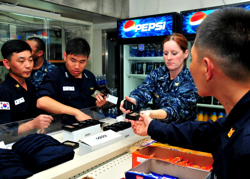 US Navy 111107-N-BK435-060 Sailors from the Republic of Korea navy submarine ROKS Park Wi (SS 065) visit USS Frank Cable (AS 40)