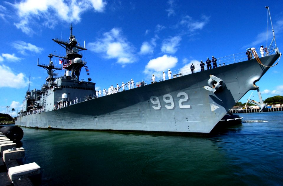 US Navy 040525-N-3019M-004 After two years and four crews, the Spruance Class destroyer USS Fletcher (DD 992) returned to Pearl Harbor for a two-day port visit