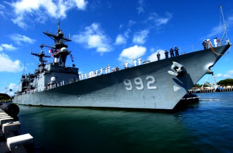 US Navy 040525-N-3019M-004 After two years and four crews, the Spruance Class destroyer USS Fletcher (DD 992) returned to Pearl Harbor for a two-day port visit