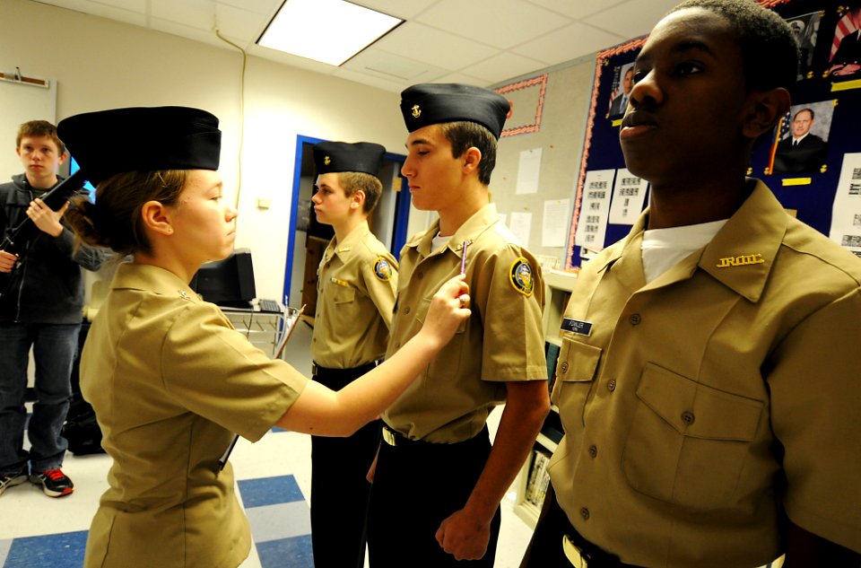 US Navy 120105-N-CD297-020 Cadets participate in a uniform inspection