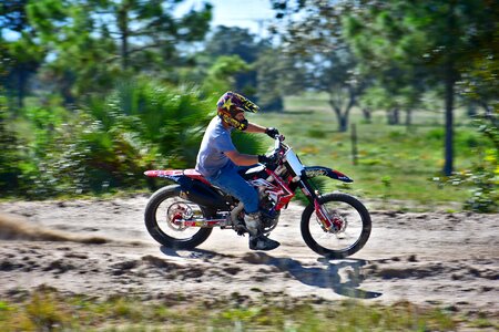 Race biker action photo