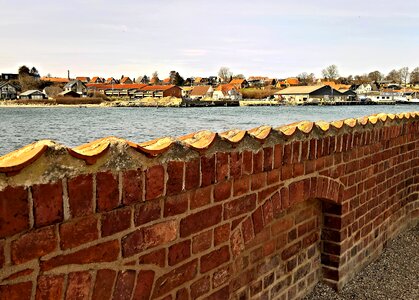 Old castle wall bricked red clinker