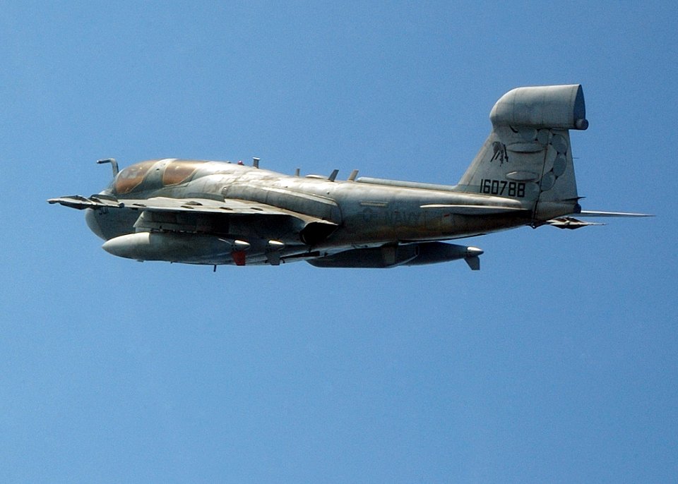 US Navy 040906-N-4374S-003 An EA-6B Prowler conducts a mission over the Arabian Gulf